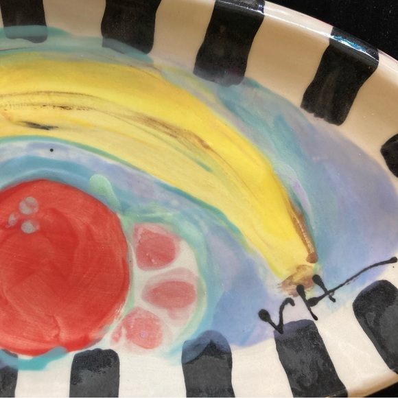 Hand Painted Ceramic Summer Fruit Design 13”xx5”Original Design - Picture 10 of 10